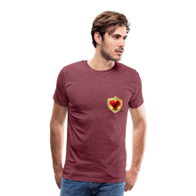 Load image into Gallery viewer, Official Cat Lover Badge (left breast) Men&#39;s Premium T-Shirt - heather burgundy