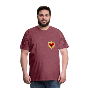 Official Cat Lover Badge (left breast) Men's Premium T-Shirt - heather burgundy