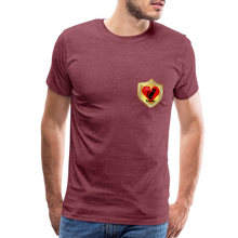 Load image into Gallery viewer, Official Cat Lover Badge (left breast) Men&#39;s Premium T-Shirt - heather burgundy