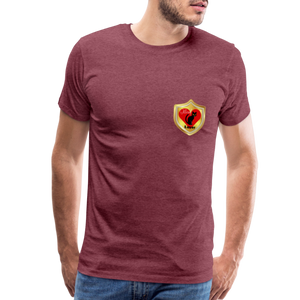 Official Cat Lover Badge (left breast) Men's Premium T-Shirt - heather burgundy