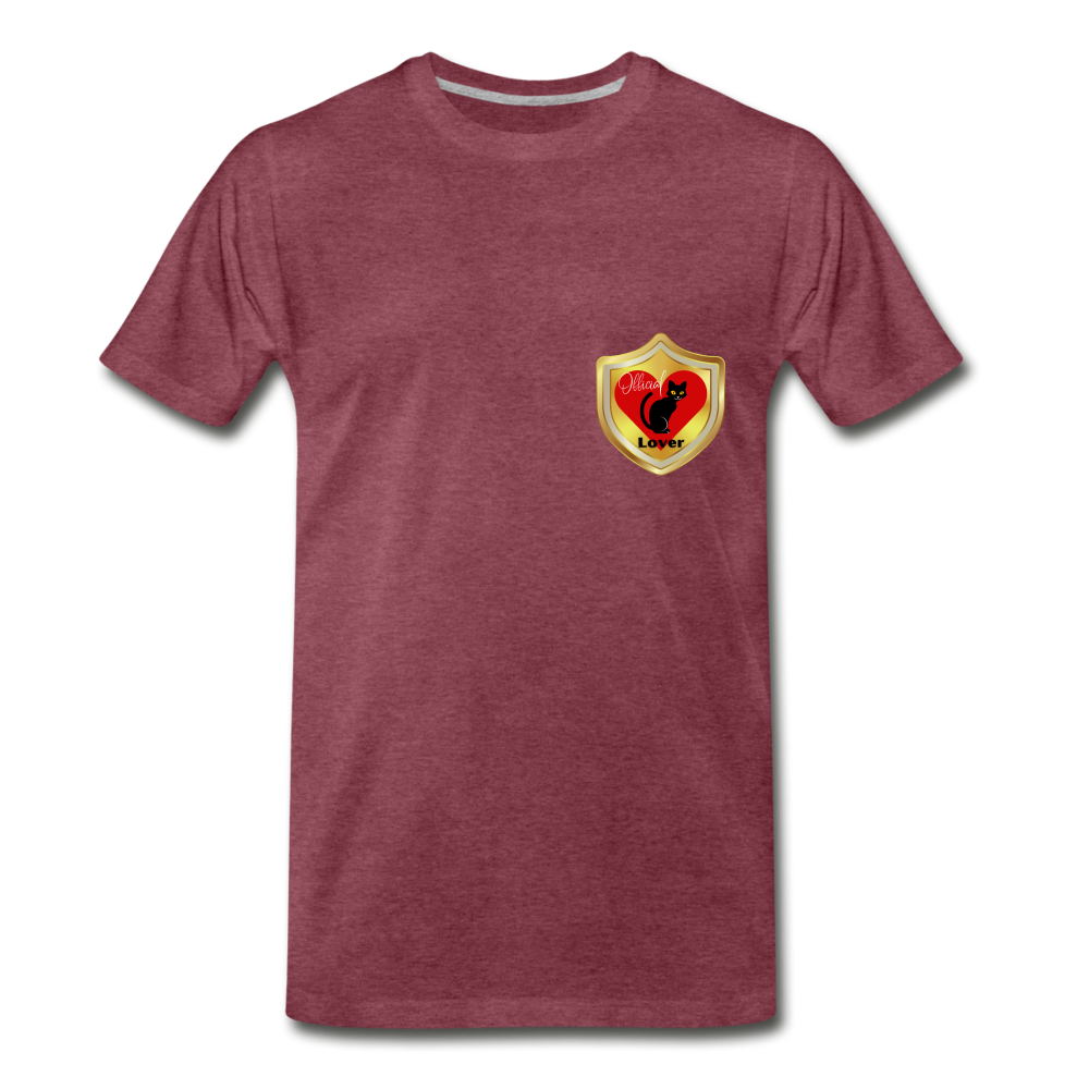 Official Cat Lover Badge (left breast) Men's Premium T-Shirt - heather burgundy