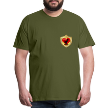 Load image into Gallery viewer, Official Cat Lover Badge (left breast) Men&#39;s Premium T-Shirt - olive green