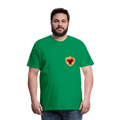Official Cat Lover Badge (left breast) Men's Premium T-Shirt - kelly green