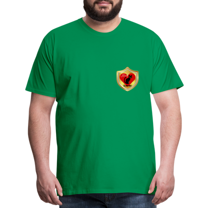 Official Cat Lover Badge (left breast) Men's Premium T-Shirt - kelly green