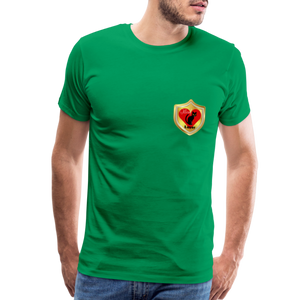Official Cat Lover Badge (left breast) Men's Premium T-Shirt - kelly green
