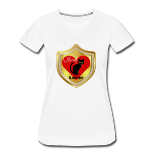 Official Cat Lover Badge Women's Premium T-Shirt - white