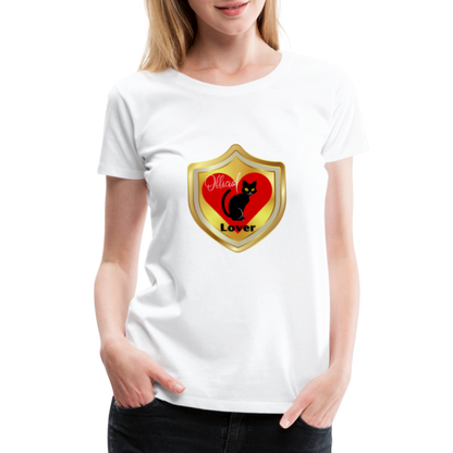 Official Cat Lover Badge Women's Premium T-Shirt - white