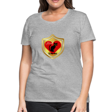 Load image into Gallery viewer, Official Cat Lover Badge Women&#39;s Premium T-Shirt - heather gray