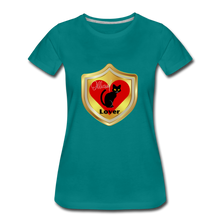Load image into Gallery viewer, Official Cat Lover Badge Women&#39;s Premium T-Shirt - teal