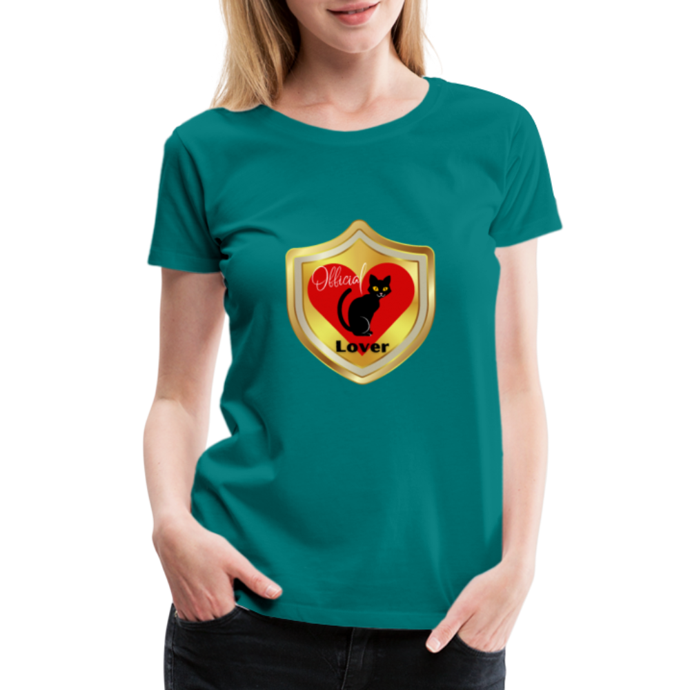 Official Cat Lover Badge Women's Premium T-Shirt - teal