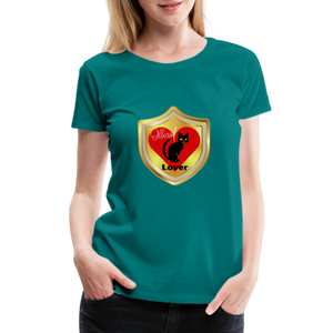 Official Cat Lover Badge Women's Premium T-Shirt - teal