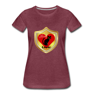 Official Cat Lover Badge Women's Premium T-Shirt - heather burgundy