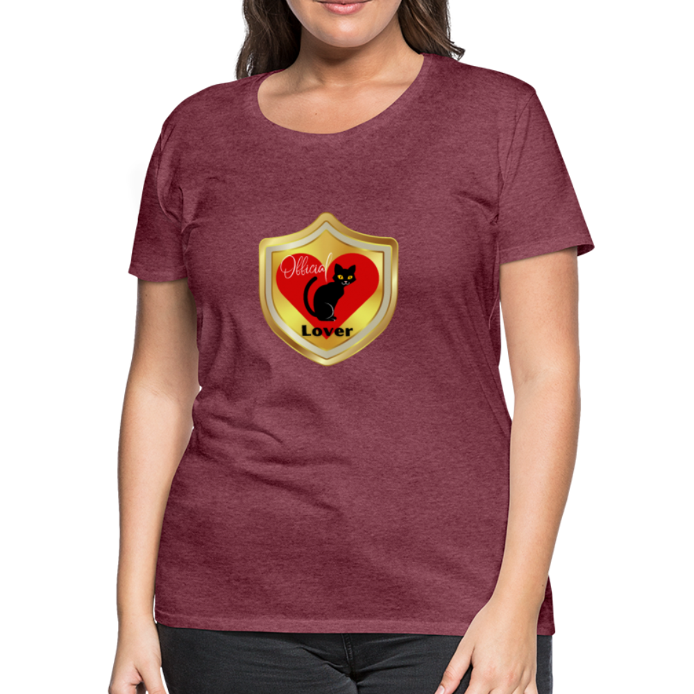 Official Cat Lover Badge Women's Premium T-Shirt - heather burgundy