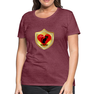 Official Cat Lover Badge Women's Premium T-Shirt - heather burgundy
