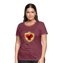 Load image into Gallery viewer, Official Cat Lover Badge Women&#39;s Premium T-Shirt - heather burgundy