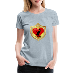 Official Cat Lover Badge Women's Premium T-Shirt - heather ice blue