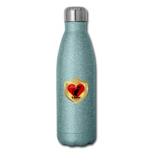 Load image into Gallery viewer, Official Cat Lover Badge Insulated Stainless Steel Water Bottle - turquoise glitter
