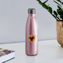 Load image into Gallery viewer, Official Cat Lover Badge Insulated Stainless Steel Water Bottle - pink glitter