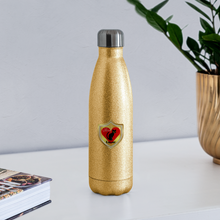 Load image into Gallery viewer, Official Cat Lover Badge Insulated Stainless Steel Water Bottle - gold glitter