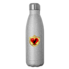 Load image into Gallery viewer, Official Cat Lover Badge Insulated Stainless Steel Water Bottle - silver glitter