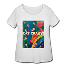 Load image into Gallery viewer, CAT CRAZY Women&#39;s Curvy T-Shirt - white