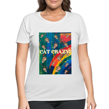 Load image into Gallery viewer, CAT CRAZY Women&#39;s Curvy T-Shirt - white