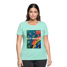 Load image into Gallery viewer, CAT CRAZY Women&#39;s Curvy T-Shirt - mint