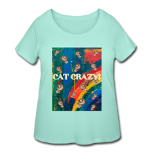 Load image into Gallery viewer, CAT CRAZY Women&#39;s Curvy T-Shirt - mint
