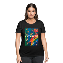 Load image into Gallery viewer, CAT CRAZY Women&#39;s Curvy T-Shirt - black