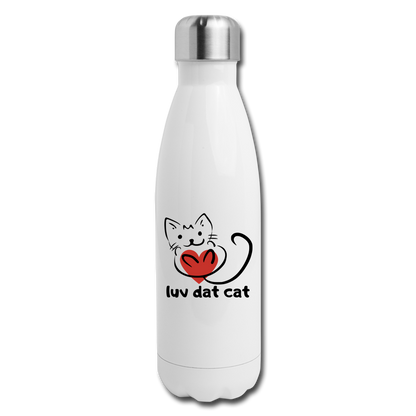 Official Luv Dat Cat Insulated Stainless Steel Water Bottle - white