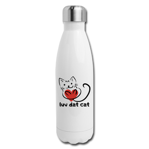 Official Luv Dat Cat Insulated Stainless Steel Water Bottle - white
