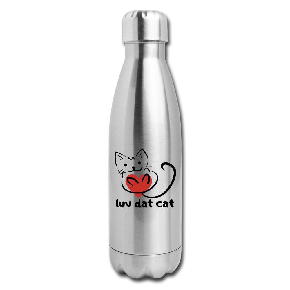 Official Luv Dat Cat Insulated Stainless Steel Water Bottle - silver