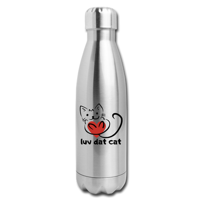 Official Luv Dat Cat Insulated Stainless Steel Water Bottle - silver