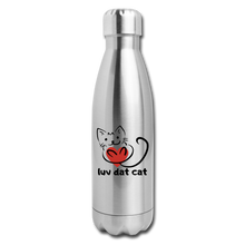 Load image into Gallery viewer, Official Luv Dat Cat Insulated Stainless Steel Water Bottle - silver