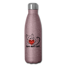 Load image into Gallery viewer, Official Luv Dat Cat Insulated Stainless Steel Water Bottle - pink glitter