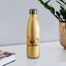 Load image into Gallery viewer, Official Luv Dat Cat Insulated Stainless Steel Water Bottle - gold glitter