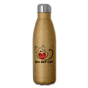 Official Luv Dat Cat Insulated Stainless Steel Water Bottle - gold glitter