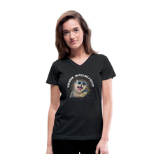 Load image into Gallery viewer, SOD WORK! Women&#39;s V-Neck T-Shirt - black