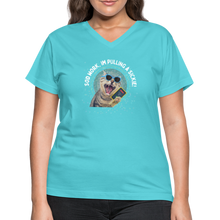Load image into Gallery viewer, SOD WORK! Women&#39;s V-Neck T-Shirt - aqua