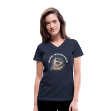 Load image into Gallery viewer, SOD WORK! Women&#39;s V-Neck T-Shirt - navy