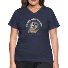 Load image into Gallery viewer, SOD WORK! Women&#39;s V-Neck T-Shirt - navy
