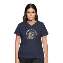 Load image into Gallery viewer, SOD WORK! Women&#39;s V-Neck T-Shirt - navy