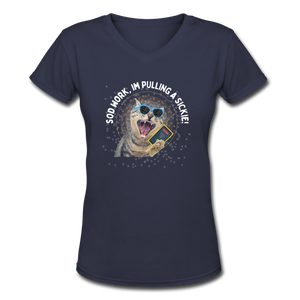 SOD WORK! Women's V-Neck T-Shirt - navy