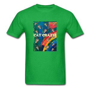 CAT CRAZY Men's T-Shirt - bright green
