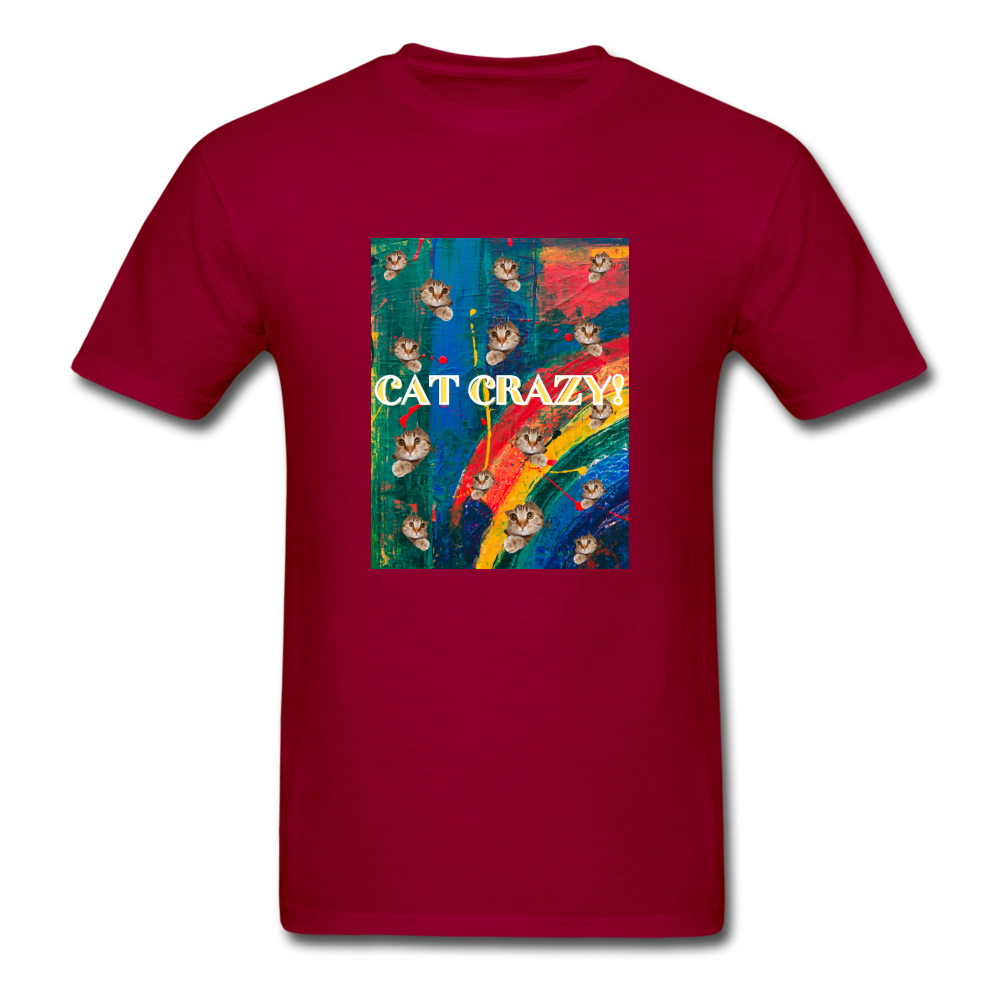 CAT CRAZY Men's T-Shirt - dark red