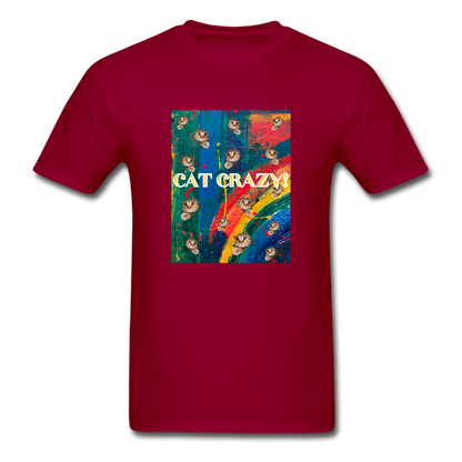 CAT CRAZY Men's T-Shirt - dark red