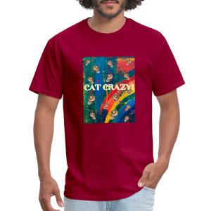 CAT CRAZY Men's T-Shirt - dark red