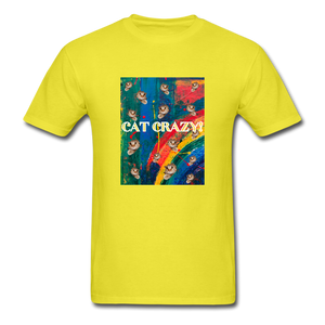 CAT CRAZY Men's T-Shirt - yellow