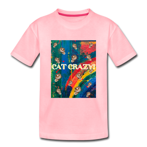 CAT CRAZY Toddler Premium T-Shirt - pink