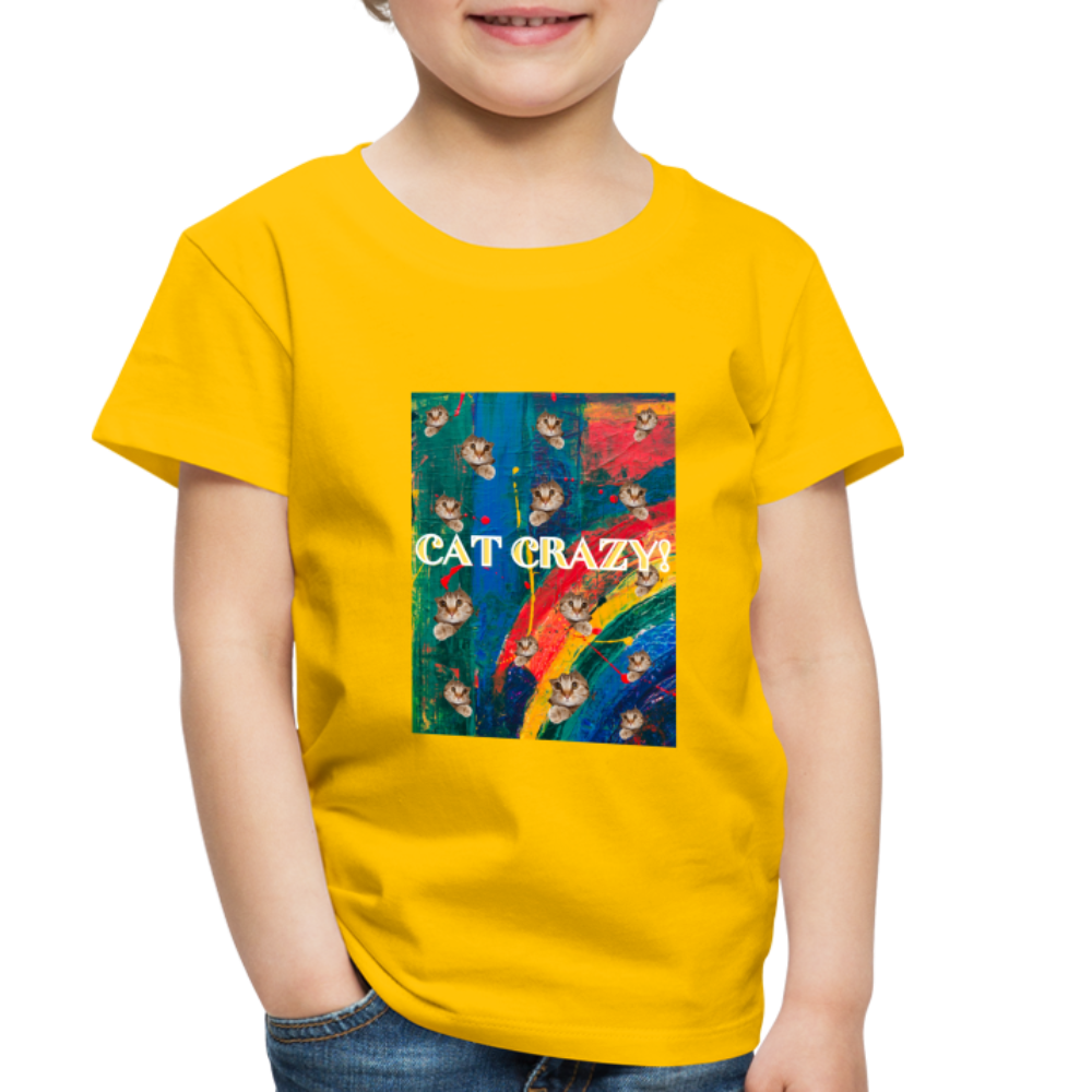CAT CRAZY Toddler Premium T-Shirt - sun yellow